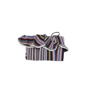 N12H Women's Sleeveless Ruffle Cropped Top Multicolor Striped Size XS